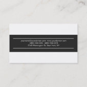 トレンディープレーンシンプルグレーホワイトビジネスカード 名刺 (裏面)