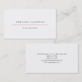 トレンディープレーンシンプルプロフェッショナルホワイト 名刺 (正面/裏面)