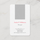 トレンディープレーンシンプルミニマル銀灰色ホワイト 名刺 (正面)