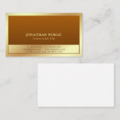トレンディープレーンプロフェッショナルモダンエレガント金ゴールド 名刺 (正面/裏面)