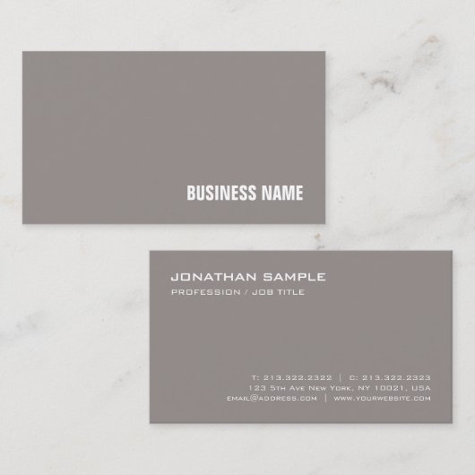 トレンディープレーンモダンエレガントデザインラグジュアリーシルク 名刺 (正面/裏面)