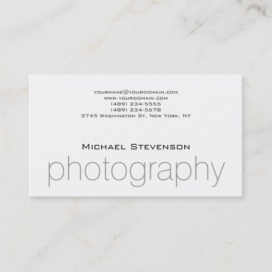 トレンディープレーン黒グレー白の名刺 名刺 (正面)