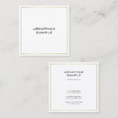 トレンディープロフェッショナルエレガント金ゴールドルックミニマリスト スクエア名刺 (正面/裏面)