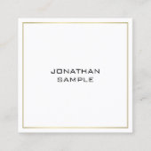 トレンディープロフェッショナルエレガント金ゴールドルックミニマリスト スクエア名刺 (正面)