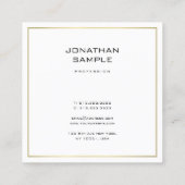 トレンディープロフェッショナルエレガント金ゴールドルックミニマリスト スクエア名刺 (裏面)