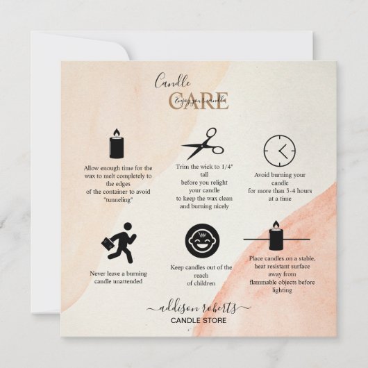 トレンディープロフェッショナルオレンジテラコッタキャンドル気に サンキューカード (正面)