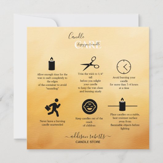 トレンディープロフェッショナルオレンジテラコッタキャンドル気に サンキューカード (正面)