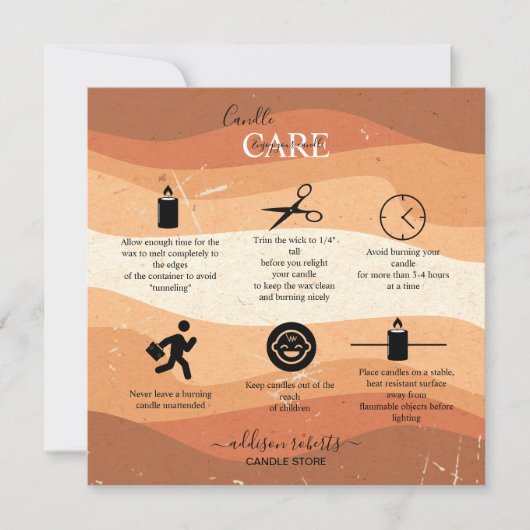 トレンディープロフェッショナルオレンジテラコッタキャンドル気に サンキューカード (正面)