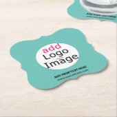 トレンディープロフェッショナルカスタムロゴフレッシュミントグリーン ペーパーコースター (アングル)