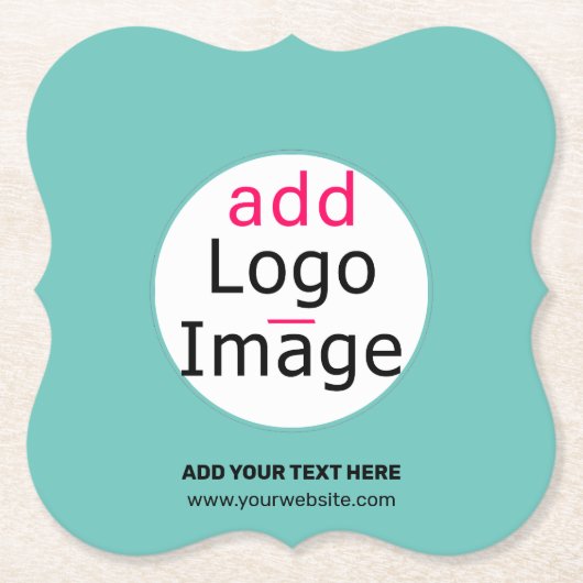 トレンディープロフェッショナルカスタムロゴフレッシュミントグリーン ペーパーコースター (正面)