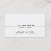 トレンディープロフェッショナルクリーン上品プレーン白金ゴールド 名刺 (裏面)