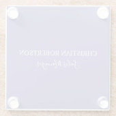 トレンディープロフェッショナルシックペリウィンクルカラーモダン ガラスコースター (裏面)