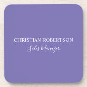 トレンディープロフェッショナルシックペリウィンクルカラーモダン コースター (正面)