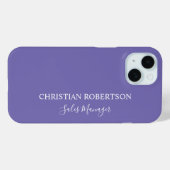 トレンディープロフェッショナルシックペリウィンクルカラーモダン Case-Mate iPhoneケース (裏面 (横))