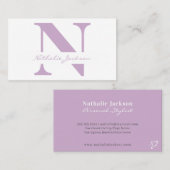 トレンディープロフェッショナルシンプルバイオレットモノグラムの 名刺 (正面/裏面)