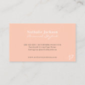 トレンディープロフェッショナルシンプルピーチモノグラムの 名刺 (裏面)