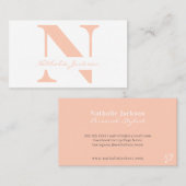 トレンディープロフェッショナルシンプルピーチモノグラムの 名刺 (正面/裏面)