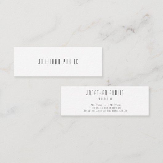 トレンディープロフェッショナルシンプルモダンテンプレートシック スキニー名刺 (正面/裏面)