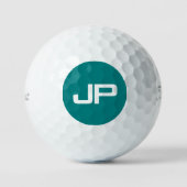トレンディープロフェッショナルタイトルリストプロV1ティール(緑がかった色)モノグラム ゴルフボール (正面)