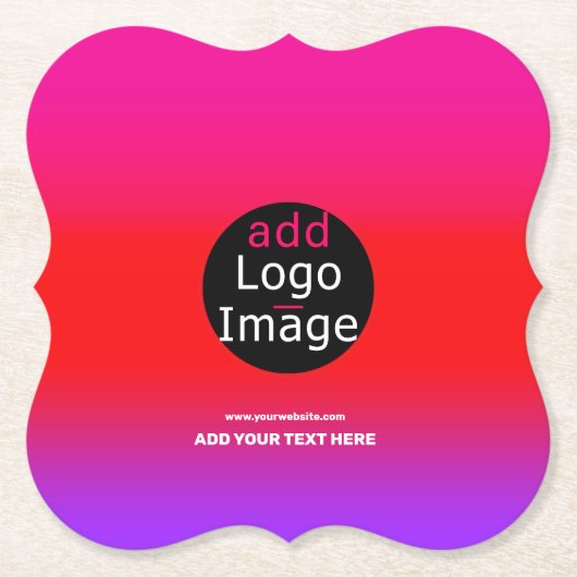 トレンディープロフェッショナルパーティーカスタマイズマゼンタ ペーパーコースター (正面)