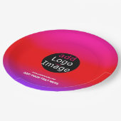 トレンディープロフェッショナルパーティーカスタマイズマゼンタ ペーパープレート (アングル)