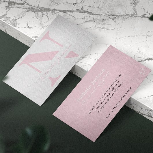 トレンディープロフェッショナルピ淡い色のンクモノグラムの 名刺