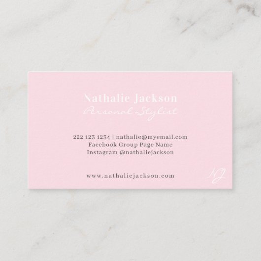 トレンディープロフェッショナルピ淡い色のンクモノグラムの 名刺 (裏面)