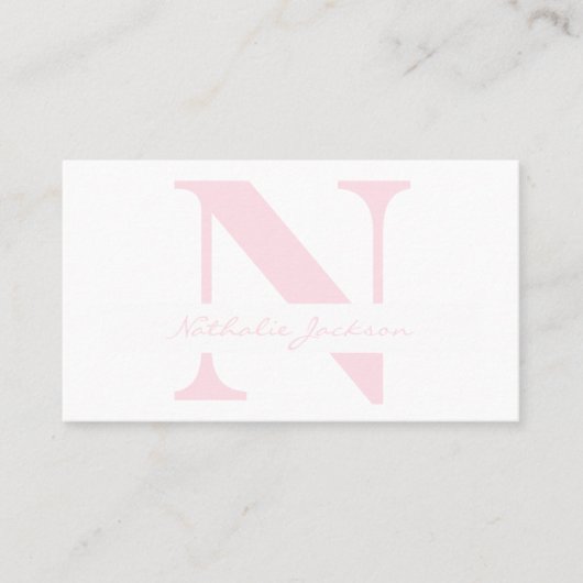 トレンディープロフェッショナルピ淡い色のンクモノグラムの 名刺 (正面)