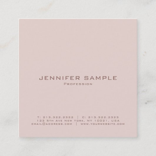 トレンディープロフェッショナルプレミアモダンムシルクラグジュアリー スクエア名刺 (裏面)