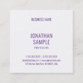 トレンディープロフェッショナルモダンエレガントレインボーカラー スクエア名刺 (裏面)