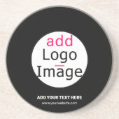 トレンディープロフェッショナルモダンカスタマイズ可能なロゴブラック コースター (正面)
