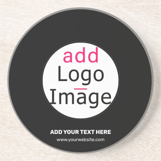 トレンディープロフェッショナルモダンカスタマイズ可能なロゴブラック コースター (正面)
