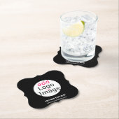 トレンディープロフェッショナルモダンカスタマイズ可能なロゴブラック ペーパーコースター (インサイチュ)