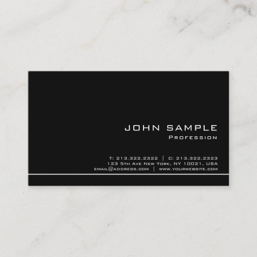 トレンディープロフェッショナルモダン白黒半光沢 名刺 (正面)