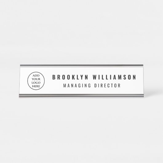 トレンディープロフェッショナル会社ロゴ従業員 デスクネームプレート (正面)