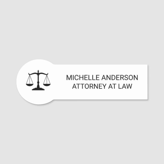 トレンディープロフェッショナル弁護士弁護士白黒 名札 (正面)