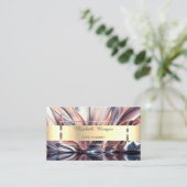 トレンディープロフェッショナル金ゴールドストライプ抽象芸術 名刺 (スタンド正面)