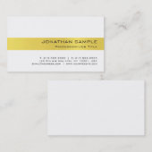 トレンディープロフェッショナル金ゴールドホワイトラグジュアリーデザイン 名刺 (正面/裏面)