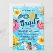 トレンディープールグラードパーティー高校卒業 招待状 (正面)