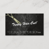 トレンディーヘアカットヘアサロンロイヤリティパンチカード ロイヤリティカード (正面)