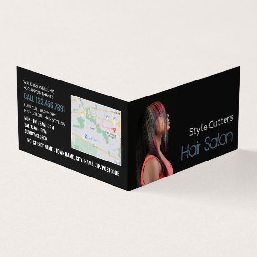 トレンディーヘアカラー、美容師、サロンロイヤリティ 名刺 (外部)