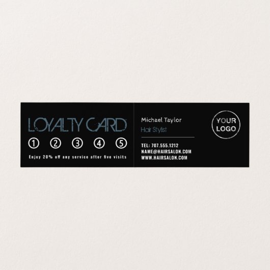 トレンディーヘアカラー、美容師、サロンロイヤリティ 名刺 (内部フラット)
