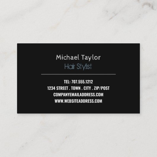 トレンディーヘアカラー、美容師、ヘアサロン 名刺 (裏面)