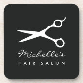 トレンディーヘアサロンと理容店のロゴデザイン コースター (正面)