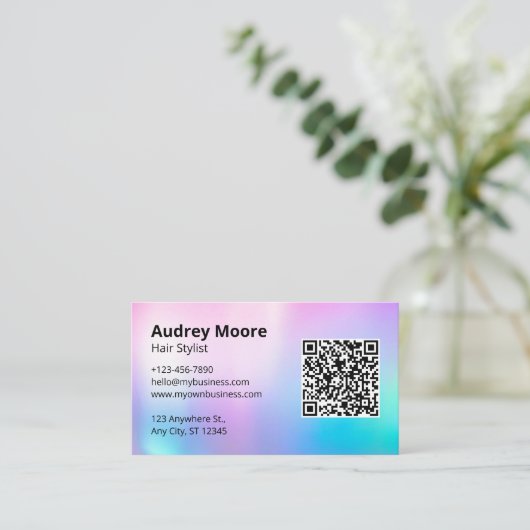 トレンディーヘアサロン美容師美しいサロン 名刺 (スタンド正面)