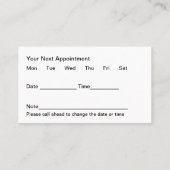 トレンディーヘアスタイリストのヘアスタイリングアポイントメントカード 予約カード (裏面)