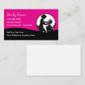 トレンディーヘアスタイリストの名刺ピンク 名刺 (正面/裏面)