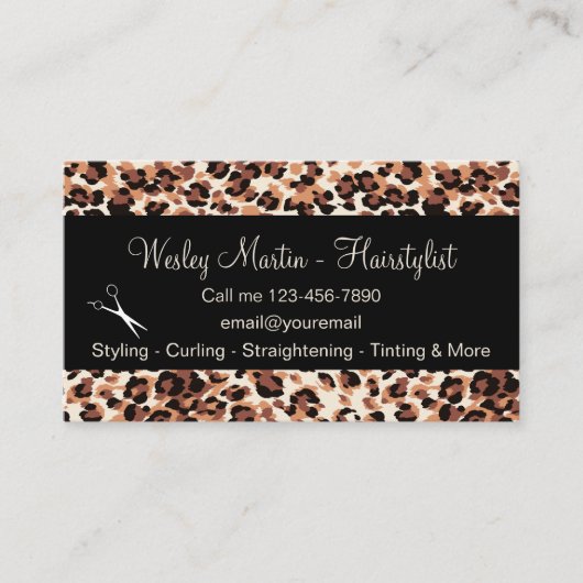 トレンディーヘアスタイリストアポイントメントカード 名刺 (正面)