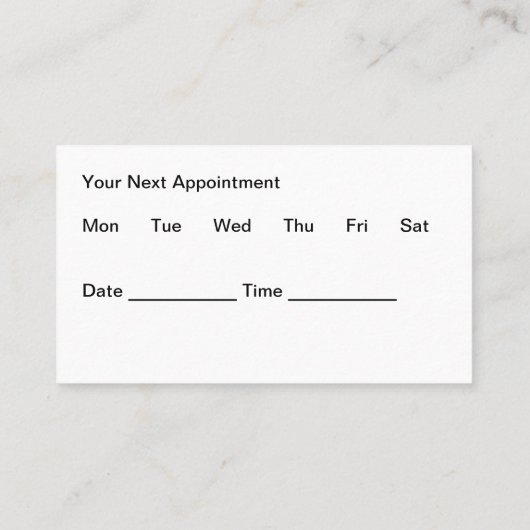 トレンディーヘアスタイリストアポイントメント名刺 予約カード (裏面)