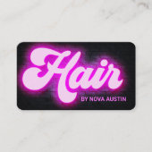 トレンディーヘアスタイリストグラムエステティックホットピンクQRコード 名刺 (正面)